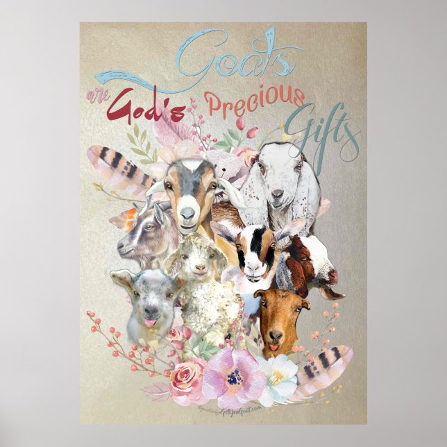 GOAT Painting | God's Precious Gifts GetYerGoat™ Poster (Front)