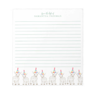 Goat Party Animal Personalised Notepad