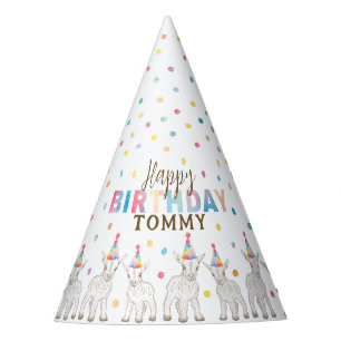 Goat Petting Zoo Birthday Party Hat for Kids