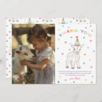 Goat Petting Zoo Birthday Thank You Card