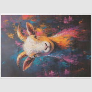 Goat Pop Art Oil Painting Style Decoupage Tissue Paper