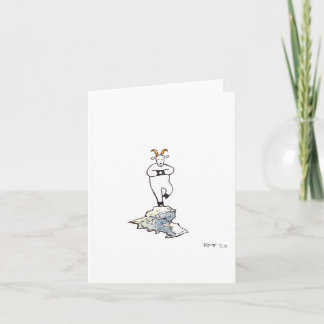 "Goat Pose," blank greeting card
