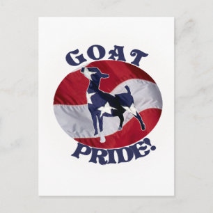 GOAT PRIDE AMERICAN FLAG USA POSTCARD