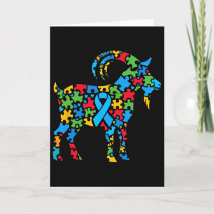 Goat Puzzle Autism Awareness Autistic Womens Mens Card