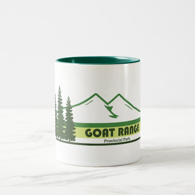 Goat Range Provincial Park Green Stripes Two-Tone Coffee Mug (Center)