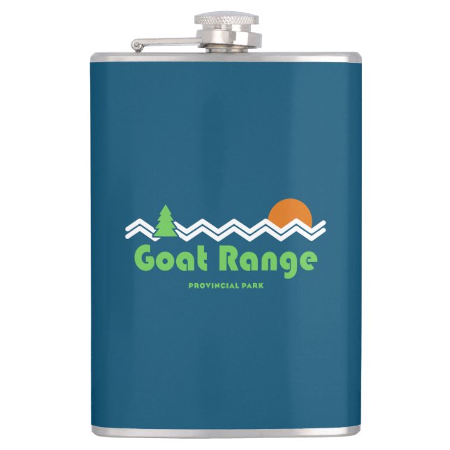 Goat Range Provincial Park Retro Hip Flask (Front)