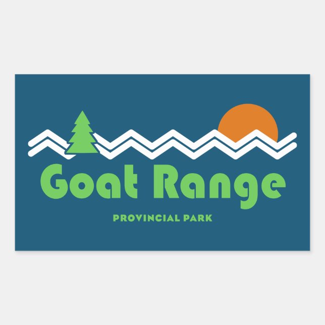 Goat Range Provincial Park Retro Rectangular Sticker (Front)