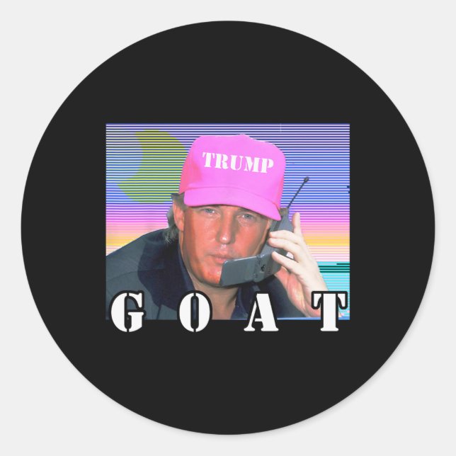 Goat Republican Conservative Trump 2024 Funny  Classic Round Sticker (Front)