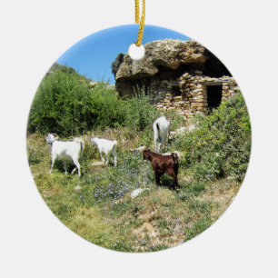 Goat Retreat Ceramic Ornament