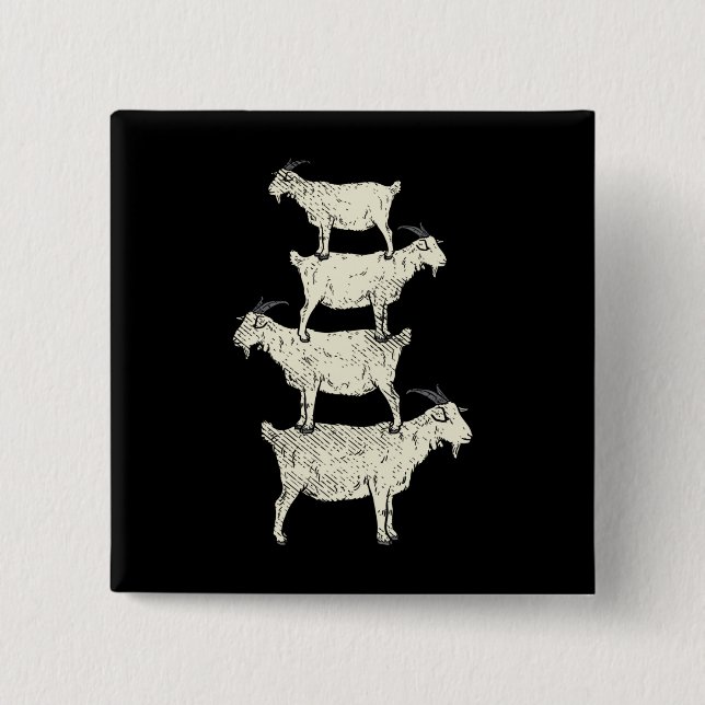 Goat Retro 15 Cm Square Badge (Front)
