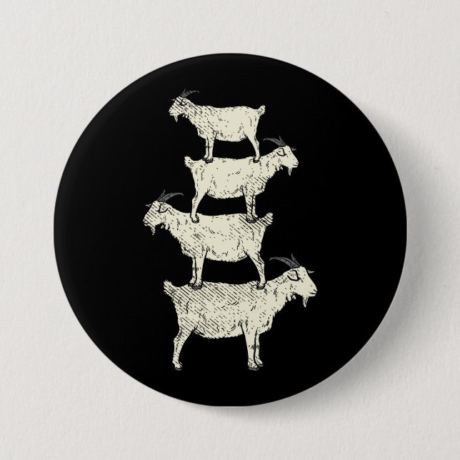 Goat Retro 7.5 Cm Round Badge (Front)