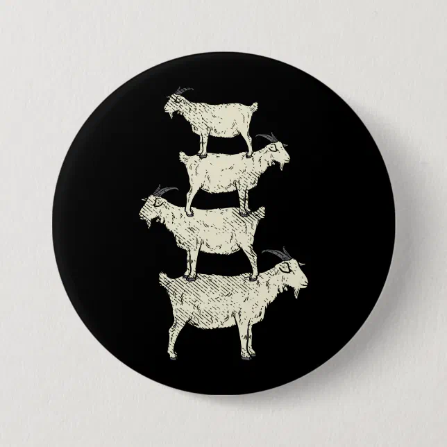 Goat Frame Round Goat Retro 7.5 Cm Round Badge | Zazzle