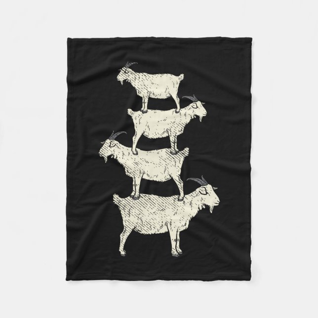 Goat Retro Fleece Blanket (Front)