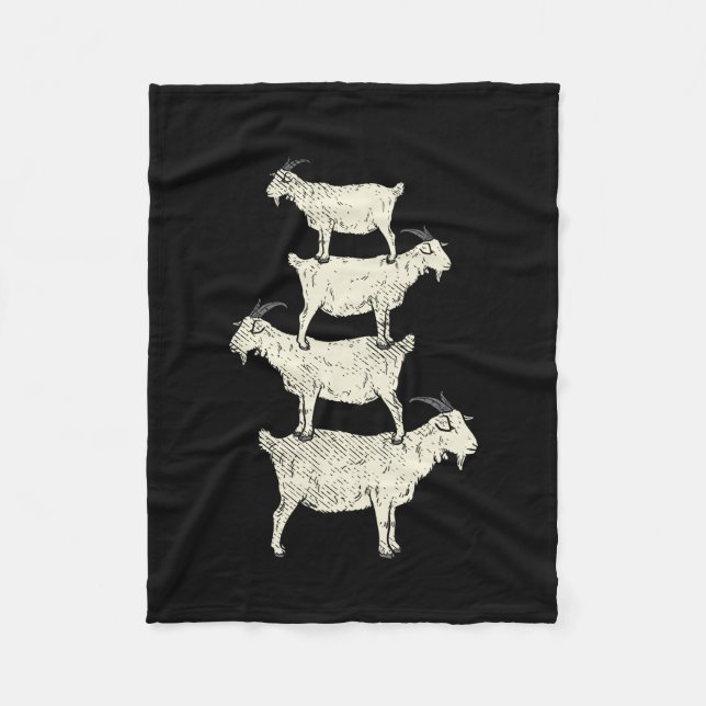 Goat Retro Fleece Blanket (Front)