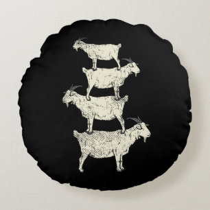 Goat Retro Round Cushion