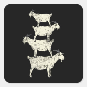 Goat Retro Square Sticker