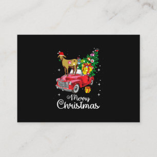 Goat Rides Red Car Christmas Business Card