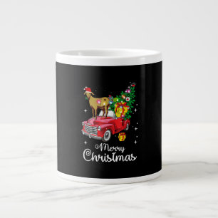 Goat Rides Red Car Christmas Large Coffee Mug