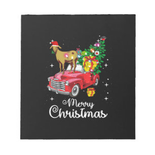 Goat Rides Red Car Christmas Notepad