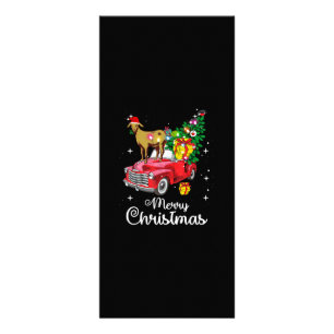 Goat Rides Red Car Christmas Rack Card