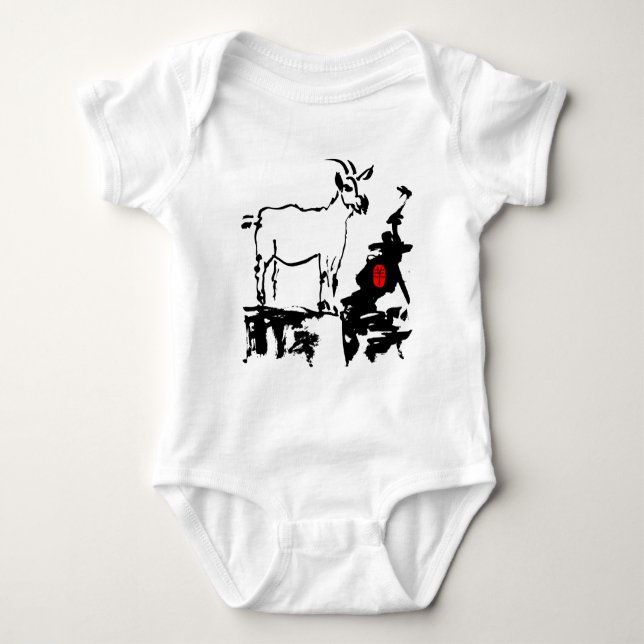 Goat rocks Vietnamese Chinese Year Zodiac Bodysuit (Front)