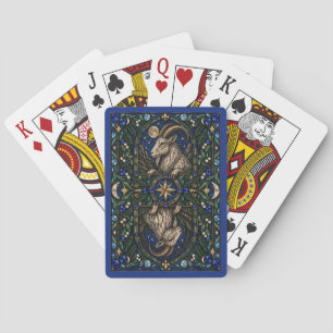 Goat, Rocky Highland Stained Glass Playing Cards