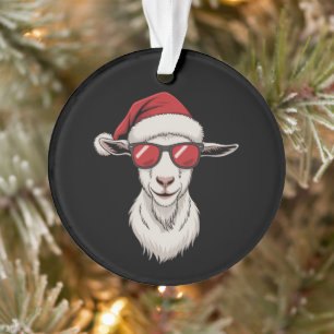Goat Santa Hat Funny Cute Farm Animal Farmer Xmas Ornament