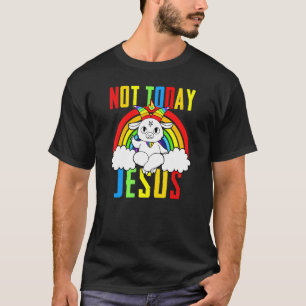 Goat Satanic Not Today Jesus Rainbow Satanism T-Shirt