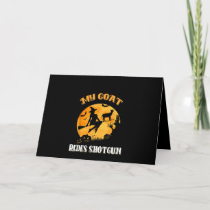 Goat Shotgun Scary Halloween Card