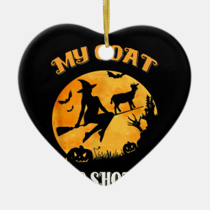 Goat Shotgun Scary Halloween Ceramic Ornament