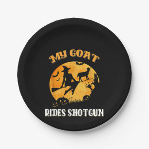 Goat Shotgun Scary Halloween Paper Plate