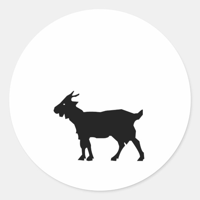 Goat Silhouette Classic Round Sticker (Front)