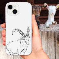 Goat simple drawing black and white