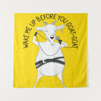Goat singing George| gift for goat lover Tapestry