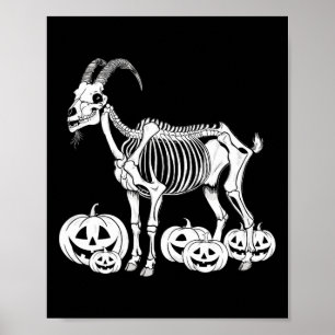 Goat Skeleton Birthday Halloween Mens Womens Kids  Poster