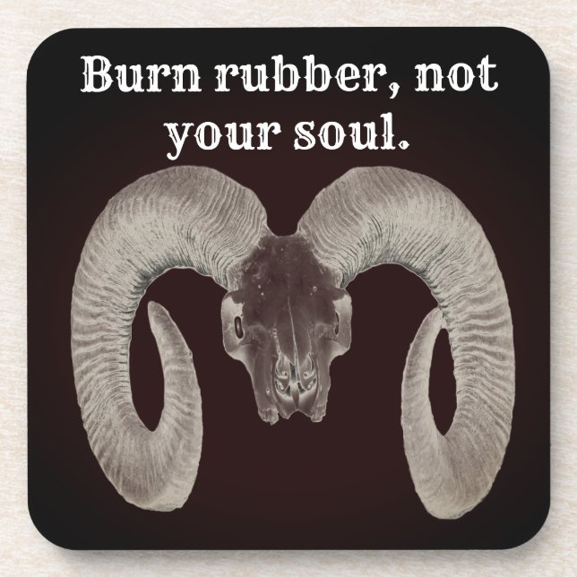 Goat Skull Face ,and Personalised Coaster (Front)