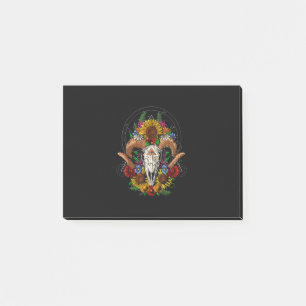 Goat Skull Psychedelic Sunflowers Post-it Notes