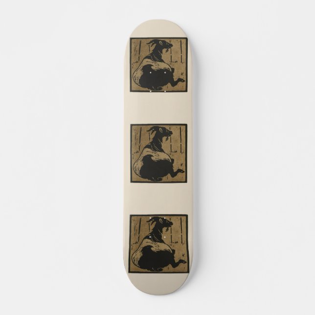 Goat - Square Animals Illustration Skateboard (Front)