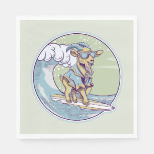 Goat Surfing Napkin