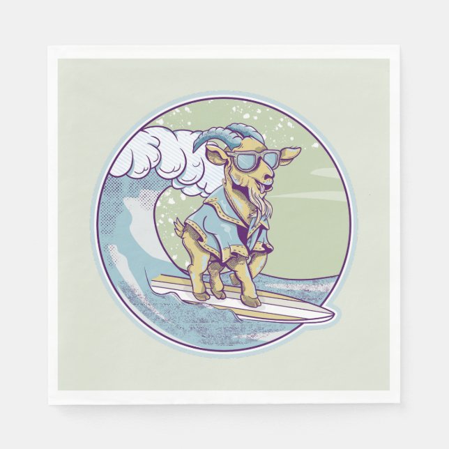 Goat Surfing Napkin (Front)