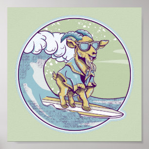 Goat Surfing Poster