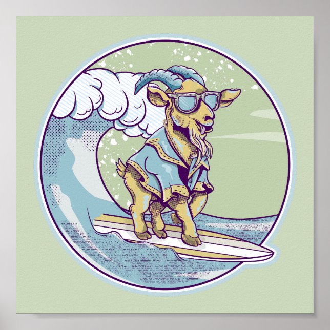 Goat Surfing Poster (Front)