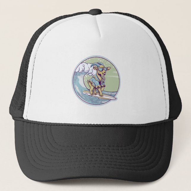 Goat Surfing Trucker Hat (Front)