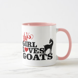 GOAT   This Girl Loves Goats Pretty Stylised Goat Mug