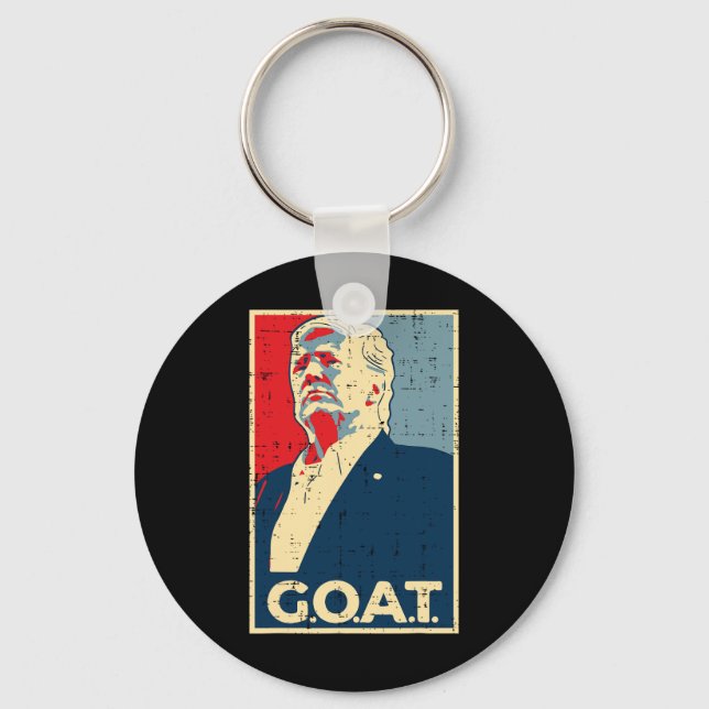 Goat Trump Poster 2024  Key Ring (Front)