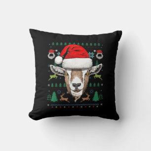 Goat Ugly Christmas Santa Xmas Gift Cushion