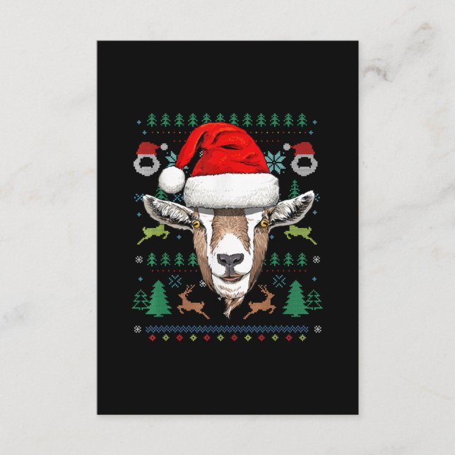 Goat Ugly Christmas Santa Xmas Gift Enclosure Card (Front)