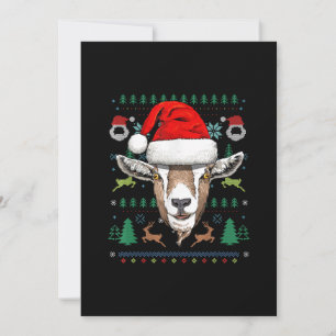 Goat Ugly Christmas Santa Xmas Gift Invitation