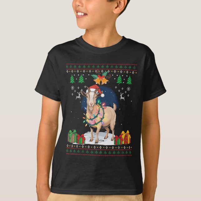 Goat Ugly Christmas Sweater Goat Lover Farmer Xmas (Front)