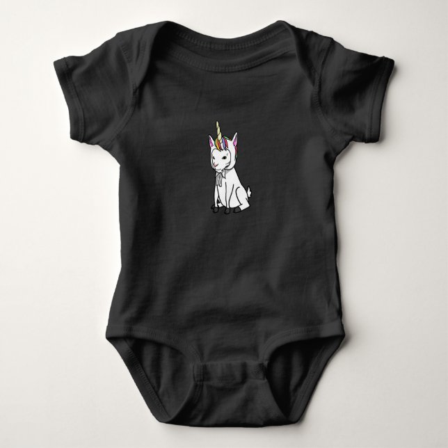 Goat Unicorn Hat Baby Bodysuit (Front)